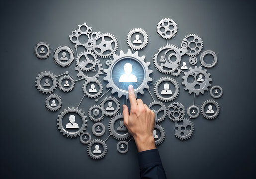 Modern HR management connecting business with talent resources