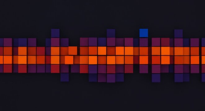 Vibrant Square Pixelation: An Abstract Design Featuring Geometric Arrangement