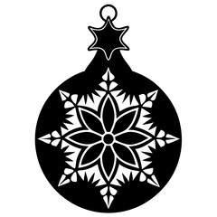 Christmas Ice Etch Silhouette – Frosted Glass Window Clipart, Winter Holiday Decoration Vector Art