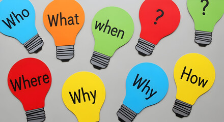 Educational inquiry method with question light bulbs