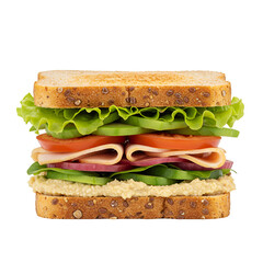 Close-up Photo of a Delicious Sandwich with Vegetables and Ham