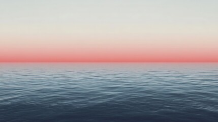 Obraz premium Calm Ocean Horizon at Sunset with Pastel Sky and Water Waves