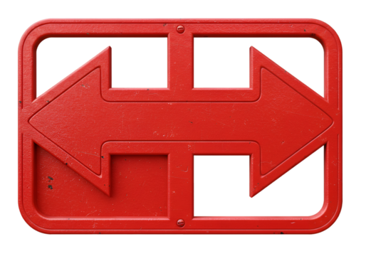 Red Directional Sign Illustration ? Arrows On Black Background - Sign-board