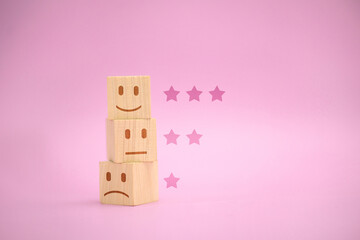 Customer Satisfaction Levels with Wooden Emotion Faces