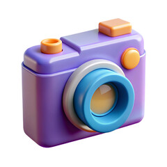 Camera Plastic 3D Icon for Photography Photo Capture and Media Equipment

