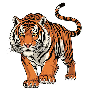 Walking Tiger Vector