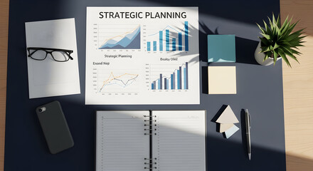Business Strategy Meeting With Analytics Review And Planning Workplace
