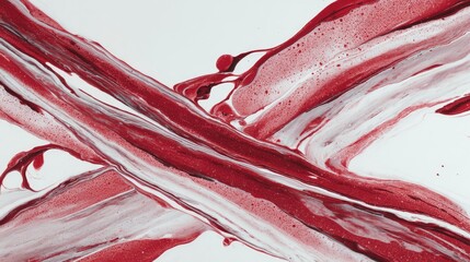 Red and white abstract painting