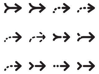  Vol.2: Dotted Curve Arrow Icon Set | Smooth Navigation Vector EPS10