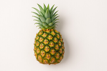 Fresh, ripe pineapple, a juicy tropical fruit, isolated on a white background