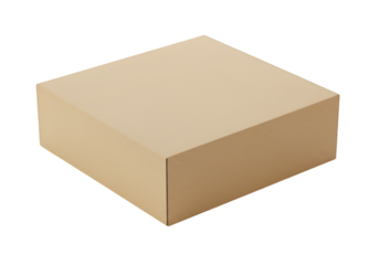 Isolated 3D Cardboard Box on Transparent Background