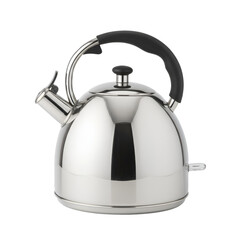 Photo of a Stainless Steel Kettle on Black Background