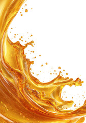 Golden liquid splash, dynamic flow