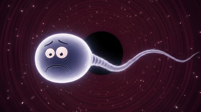 Animated sad sperm cell