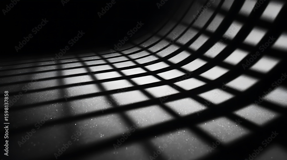 Poster abstract grid shadow pattern in dark futuristic environment