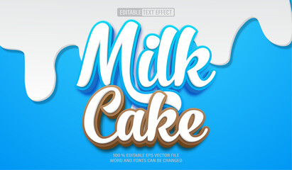 Editable 3d text style effect - Milky Cake Chocolate text effect Template