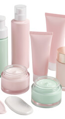 Isolated Beauty Products Collection on Transparent Background