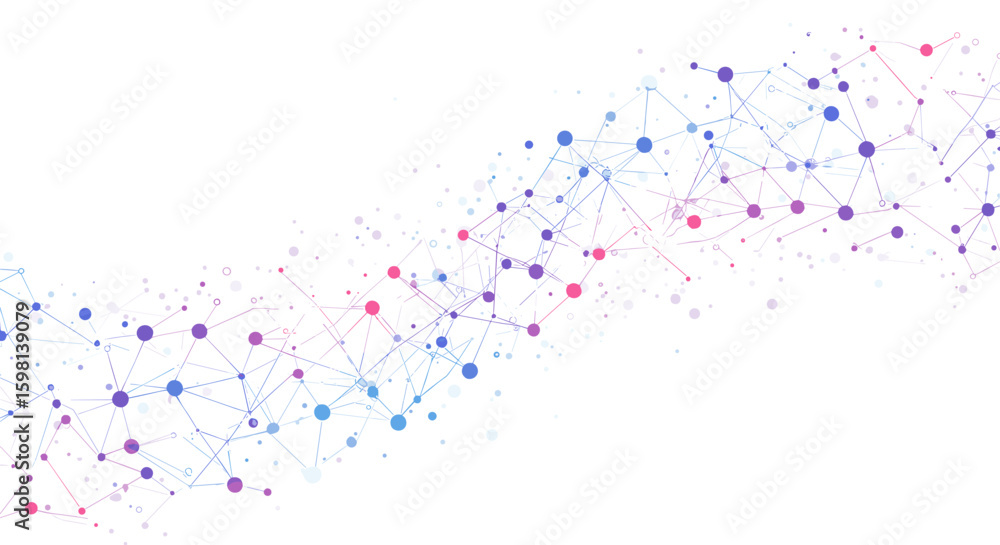 Aufkleber abstract colorful polygonal network with gradient connections on white
