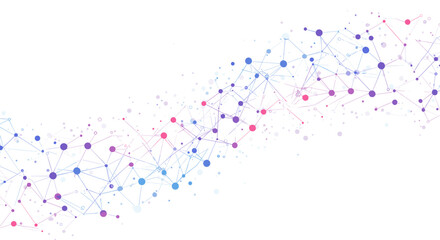 Naklejka premium Abstract colorful polygonal network with gradient connections on white