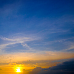 Beautiful sky background - Sunset (Sunrise) sky with clouds.