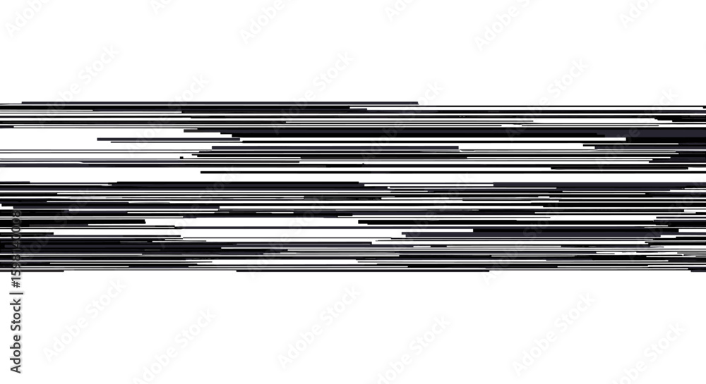 Aufkleber abstract minimalist linear pattern with horizontal black stripes on wh