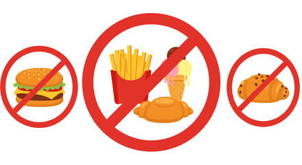 Healthy eating concept: no fast food desserts or pastries in diet rest