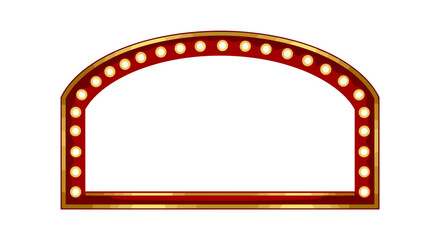 Retro marquee frame with glowing bulbs for vintage signage design