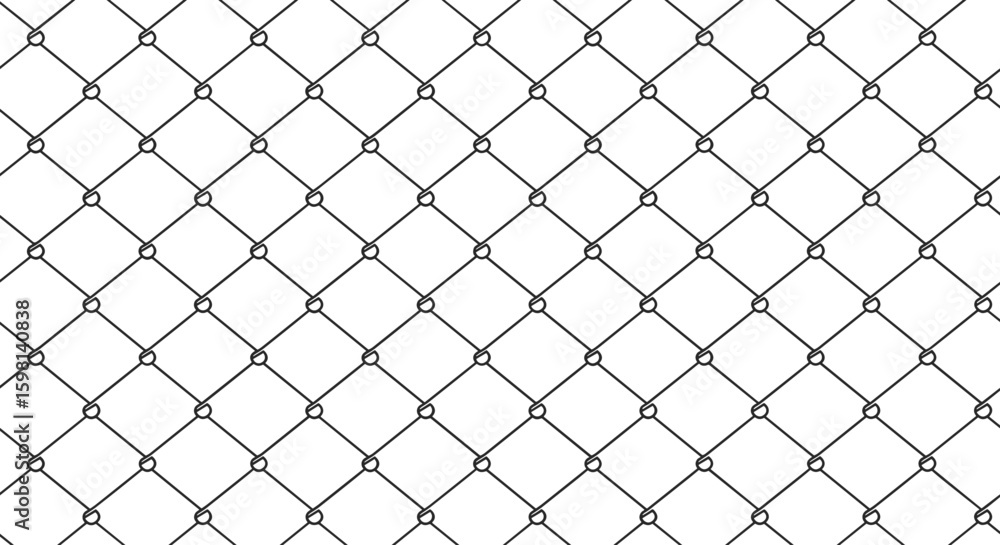 Poster seamless chain link fence pattern with geometric mesh design for backg