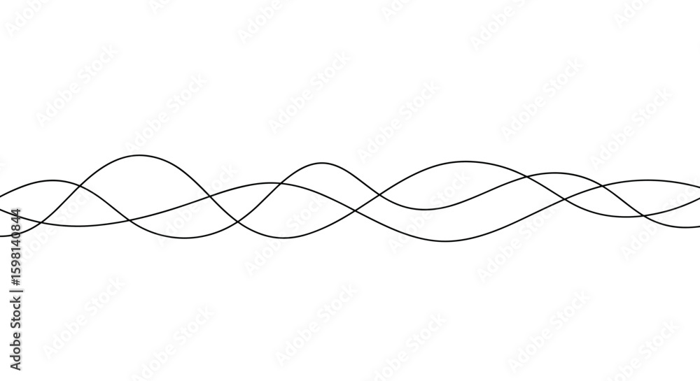 Poster simple continuous wave line pattern on white background