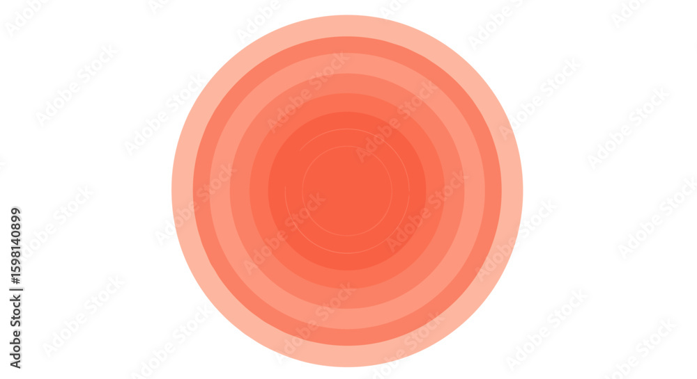 Poster colorful concentric circle in minimalist design with gradient layers