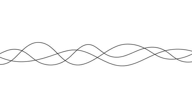 Simple continuous wave line pattern on white background