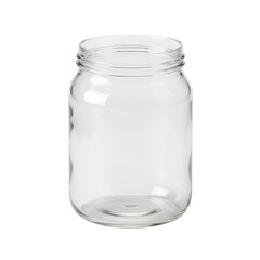 Empty Glass Jar on Isolated Black Background Photo