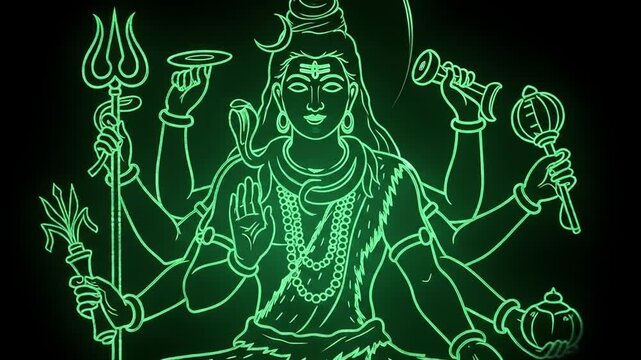 Outline hindu deity illustration