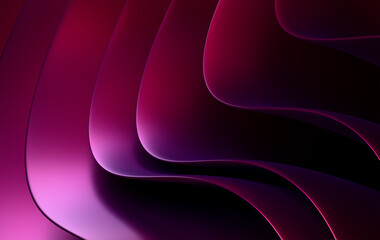 Abstract Purple Magenta Gradient Curves with Neon Glow Effects and Dark Shadows for Modern Digital Design Background