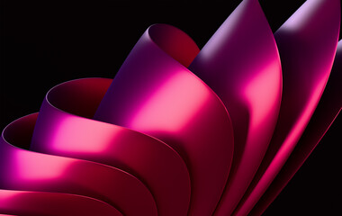 Dynamic Curved Lines Creating Tunnel Effect with Bright Magenta to Deep Purple Color Transition and Glowing Borders