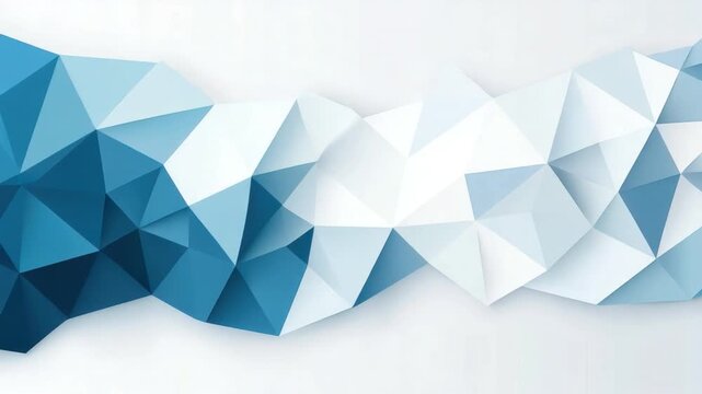 Abstract geometric background with blue and white triangular shapes in a modern design style for textures and wallpapers 4k video footage
