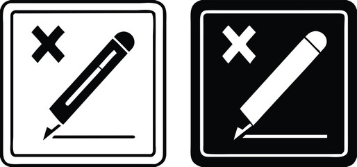 Do Not Use Cutter Signs. Cardboard Packaging Labels. Black and White Vector Icons. Logistics. Warning Symbol, Handle with Care.
