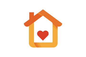 Home Care Love Icon Vector Design Real Estate Love Home Icon