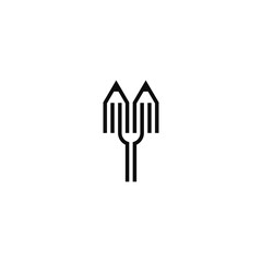 Pencil fork restaurant logo.