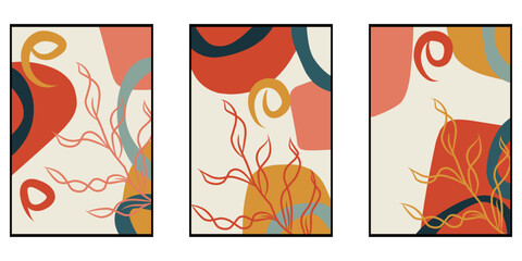 Set of four abstract backgrounds in retro style.