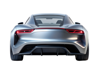 back view of futuristic motorcar png image on transparent background