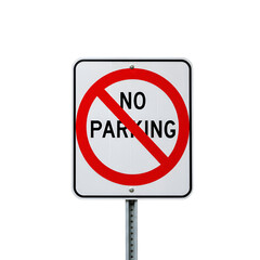 Isolated No Parking Sign on Transparent Background