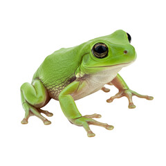 Obraz premium Isolated Green Tree Frog on Transparent Background