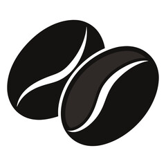 Fototapeta premium Two Stylized Coffee Beans, Black and White, Coffee Symbol, Logo Design