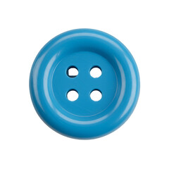 Isolated Photo Blue Button on Transparent Background