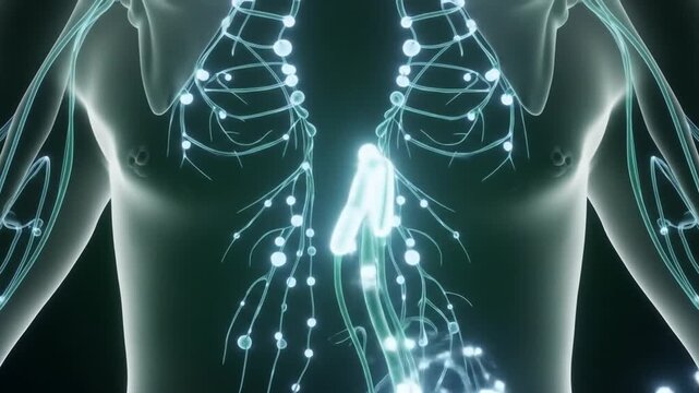 Lymphatic System Animated Illustration in Human Body