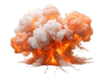 Isolated 3D Fiery Orange And White Explosion