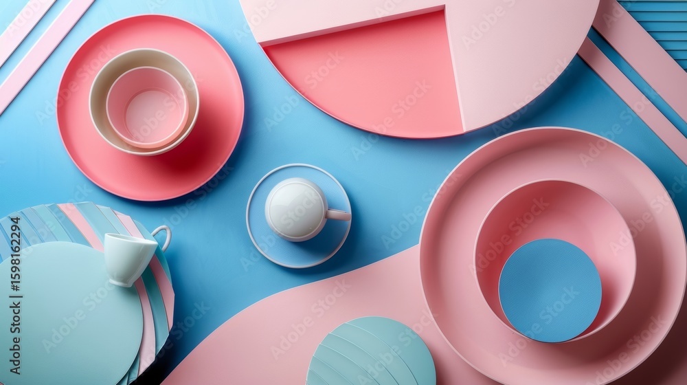 Poster transform your table into a work of art with these abstract table mats featuring geometric shapes in
