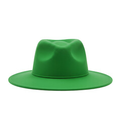 Isolated Illustration of a Stylish Green Fedora