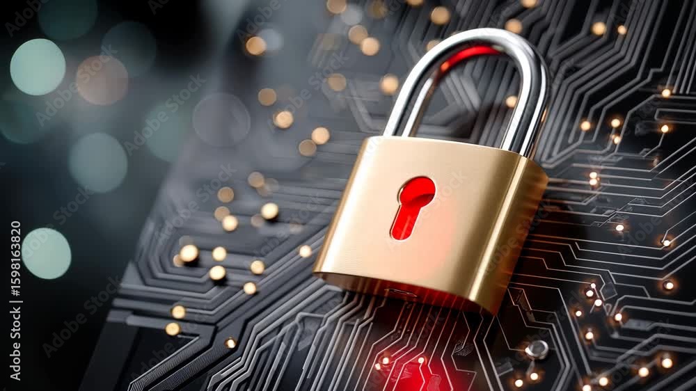 Poster exploring the connection between technology, security, and digital encryption in today's world